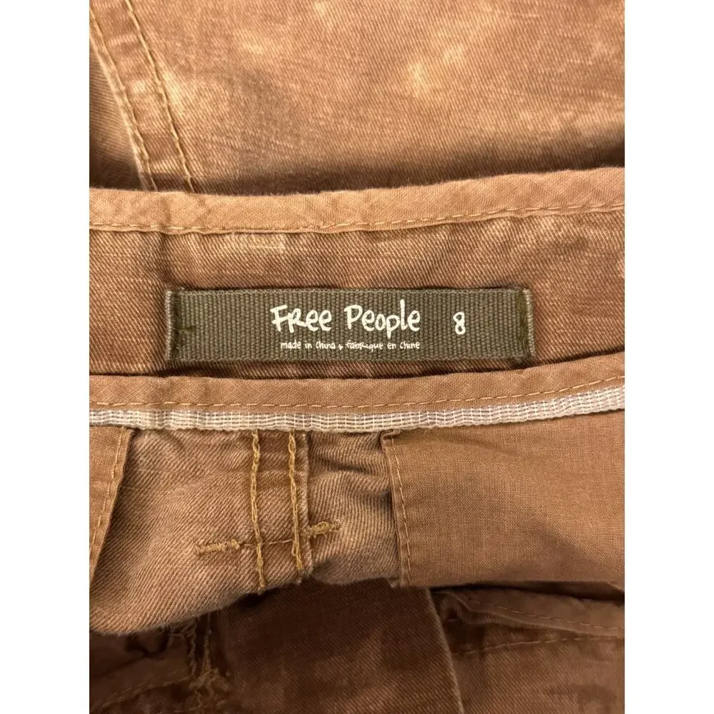 Vintage Free People Cargo Pants 8 Womens Y2K Cotton Linen Low Rise